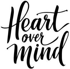 Fototapeta premium calligraphy heart over mind