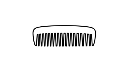 Simple Black and White Comb Outline Illustration