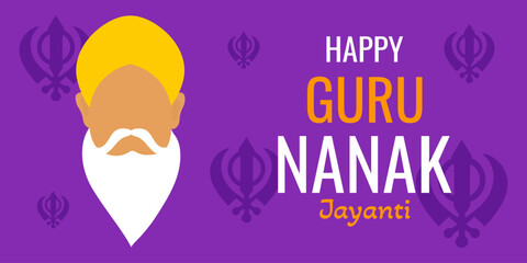 Guru Nanak Jayanti banner. Vector template.