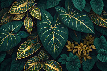 seamless background with leaves