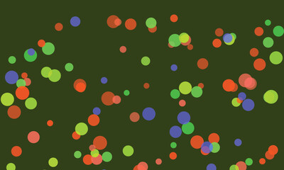 Abstract Background with Green Canvas and Colorful Geometric Circles Design