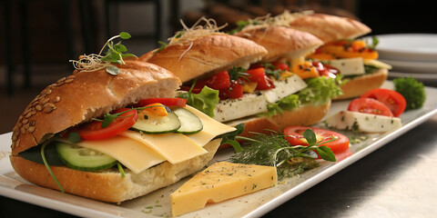 sandwiches with salmon and caviar
