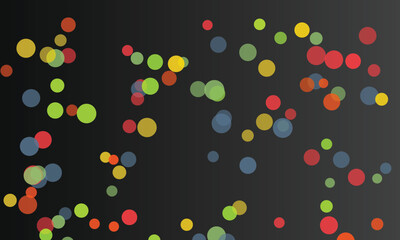 Abstract Colorful Circles Overlapping Against Dark Background Illustration Design