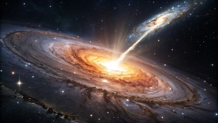 space galaxy with a comet