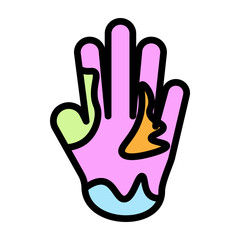 Fototapeta premium Colorful Hands Vector Filled Icon Design