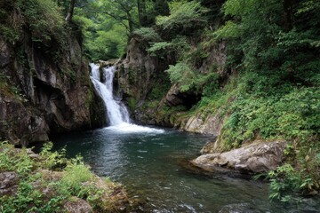 Nabegataki watefall, Japan,Kumamoto prefecture,Aso County,Oguni