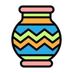Decorative Pot Vector Filled Icon Design