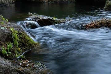Fototapeta premium calm water flow in a river