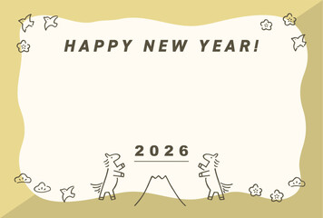 午年の年賀状テンプレート（2026年）