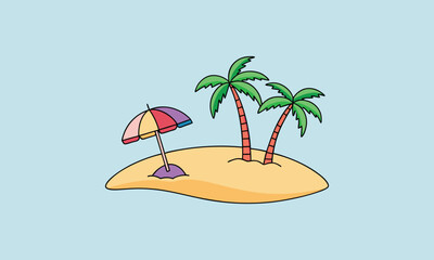 Tropical Island Holiday and Vacation Scene	