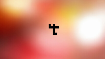 Abstract pixelated symbol floating against a soft gradient background design