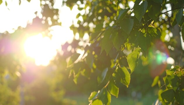Sunlight filtering through verdant leaves