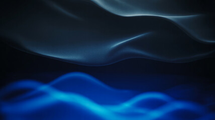 Abstract flowing dark blue waves create a serene and modern background design