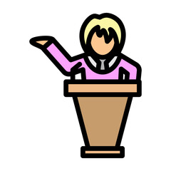 Political Debate Vector Filled Icon Design