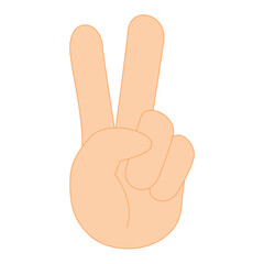 Vサイン（ピースサイン）のシンプルなイラスト