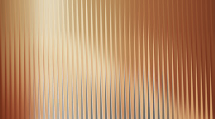 Fototapeta premium Warm metallic ribbed texture with vertical lines and light