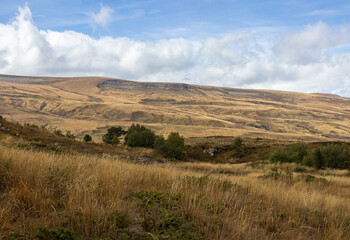 Autumn on a high-altitude plateau, cloudy morning-awakening in nature