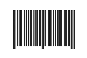 Realistic barcode vector isolated on white background, transparent background illustration, ordered set of barcode lines, black and white linear barcode design, product code vector.