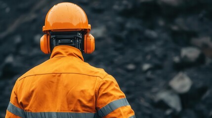 Engineers controlling robotic coal mining machines via digital interfaces, coal processing, automation, smart tools