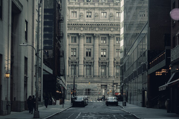 Empty street in Lower Manhattan