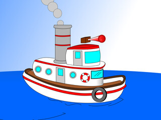 Animated Cartoon TugBoat