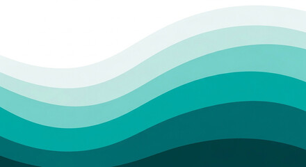 Teal Wave Background with Modern Gradient Abstract Design