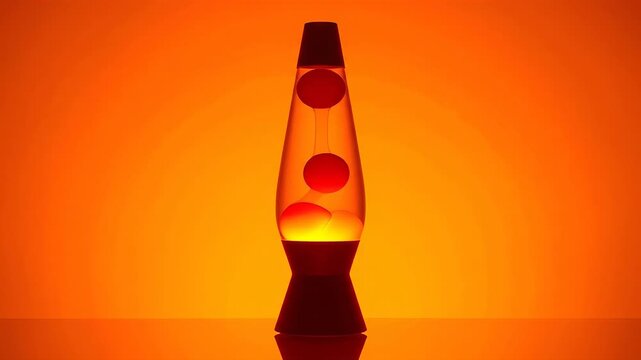Vintage Lava Lamp Motion Display with Fluid Dynamics and Warm Illumination