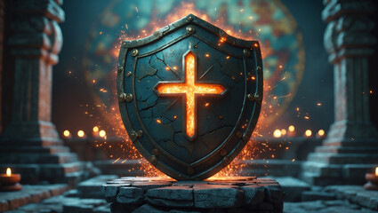 Holy Shield: Faith and Protection in a Sacred Setting