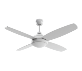 Ceiling Fan with Three Blades, Bottom-Up Angle, isolated on transparent background