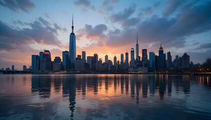 Fototapeta premium sunset over city