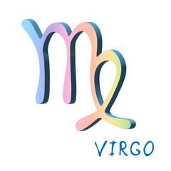 3d virgo zodiac sign Astrology clipart Element for design