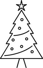 minimal outline christmas tree 