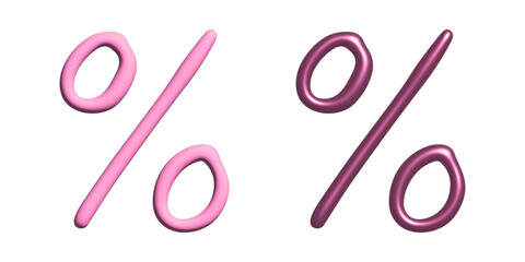 3d percentage symbol clipart Percent doodle Discount voucher sign Income tax Single element for design