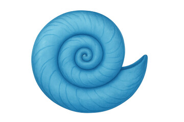 Obraz premium Blue spiral shell illustration showing marine nature