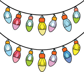 Festive Holiday Lights Cartoon Garland Cheerful and Bright Decoration for Celebrations and Parties