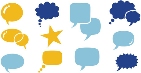 Diverse speech bubbles collection for lively discussions and engaging conversations online