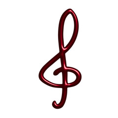 Obraz premium 3d treble clef. Hand drawn musical symbol. Single element for print, web, design, decor, logo