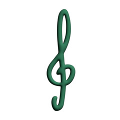 Fototapeta premium 3d treble clef. Hand drawn musical symbol. Single element for print, web, design, decor, logo