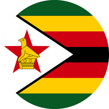 Zimbabwe flag illustrator national of round