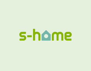 Naklejka premium A fresh and vibrant logo for a home brand, featuring a stylized house icon and a green color palette, symbolizing comfort, sustainability, and a connection to nature.