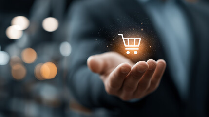 business man pushing a button on a touch screen interface