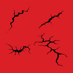 Dramatic cracks on a bold red surface create a unique, eye-catching texture for backgrounds and design elements