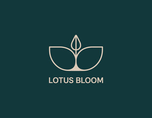 The logo showcases a stylized lotus bloom with fresh leaf details, symbolizing purity and growth, perfect for wellness or beauty brands aiming for elegance and nature-inspired aesthetics.