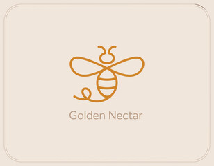 This minimalist logo features a stylized bee with a rounded design, representing sweetness and natural products like honey, ideal for branding related to bees and nature.