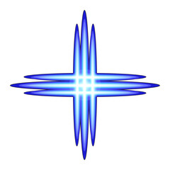Glowing Blue Light Cross – Abstract Sparkle Energy Burst Element