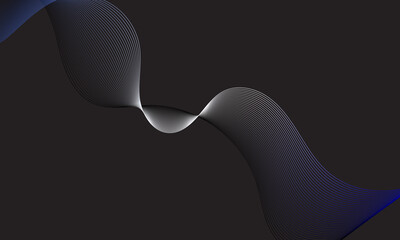 Abstract Gradient Wave Lines – Futuristic Flow Shape on Dark Background