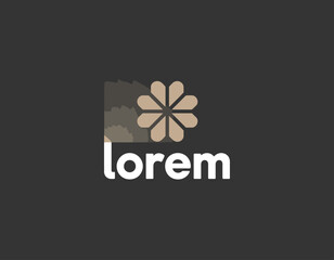 An innovative logo design for a brand named Lorem Ipsum, depicting a creative approach in graphic design with a sleek and modern aesthetic.