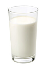 Clear glass filled with refreshing cold milk for a healthy drink