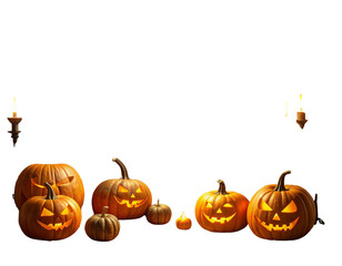 distressed halloween scene features png retro decorations warm golden light textured