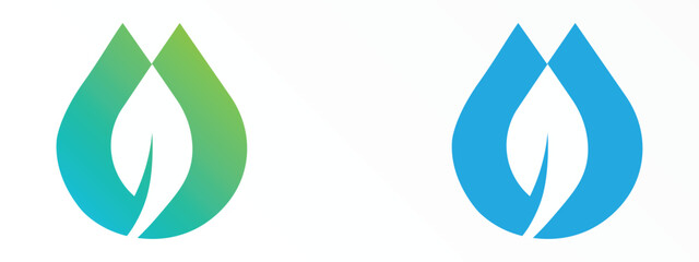 Water Leaf Logo for Wellness, Purity & Eco Conservation Brands
